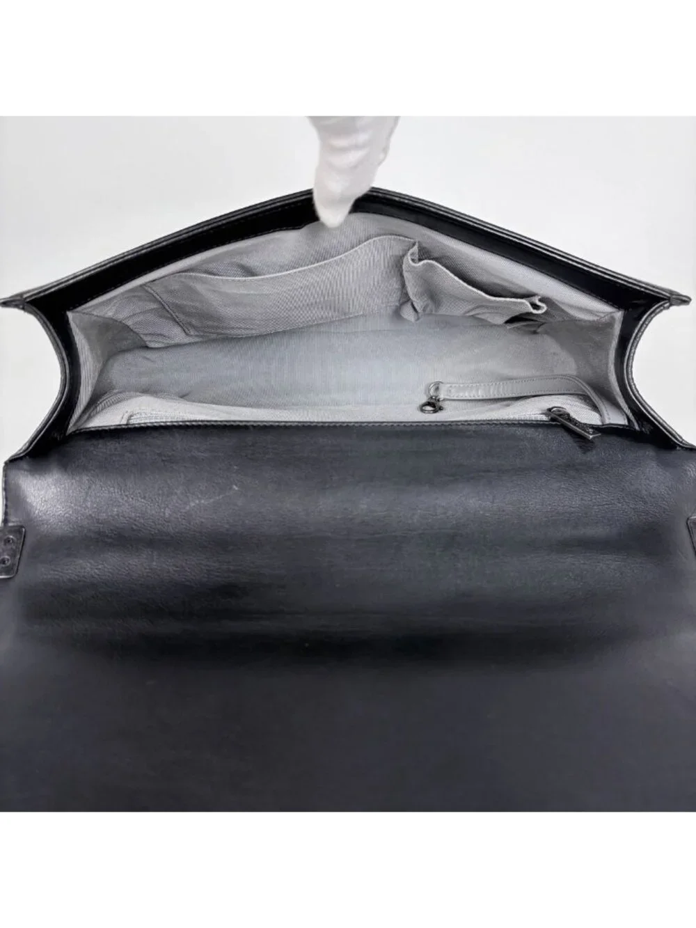 Chanel Shoulder Bag Boy CC Logo Leather Black